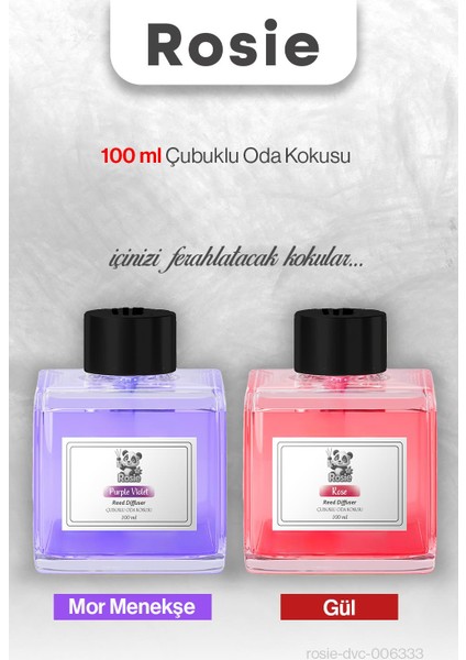Rosıe Gül ve Mor Menekşe Çubuklu Oda Kokusu 100 ml