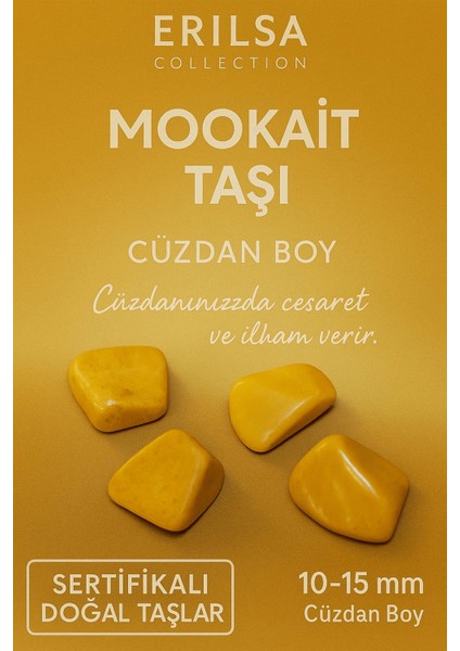 Sertifikalı Mookait Jasper Taşı Kütle 10-15 mm Cüzdan Boy – Cesaret ve Ilham Taşı
