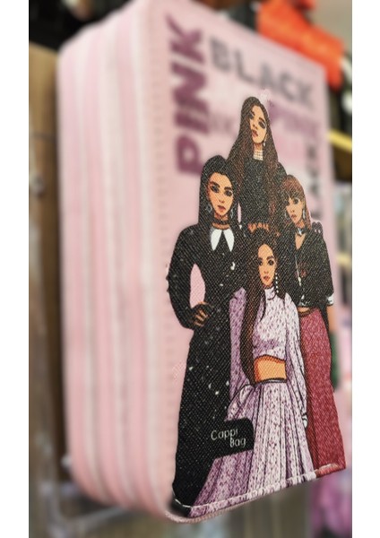 3 Bölmeli Blackpink Figürlü Kalem Kutusu/çantası