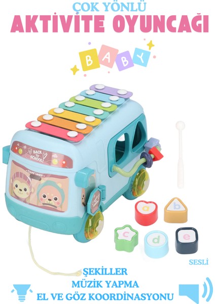 Çok Yönlü Bebek Oyuncağı Müzik Eğlence Otobüsü Tak Çıkar