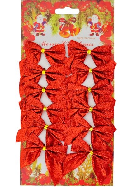 Yılbaşı Ağaç Süsü Simli Fiyonk 12LI 4 cm modelleri