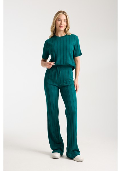 Çizgili Relax Fit Ikili Takım