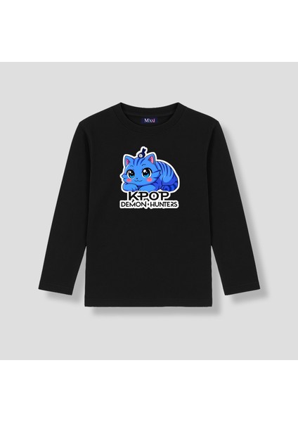 Kpop Demon Hunters Derpy Uzun Kollu Baskılı Kız Çocuk Tişört (4-13 Yaş)