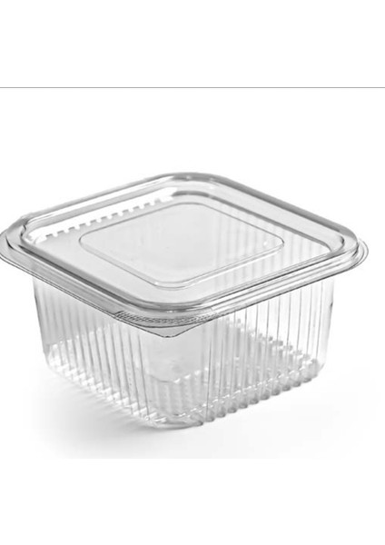 375 cc Şeffaf Kapaklı Saklama Kabı 50 Adet - Gıda Dostu Plastik Kap