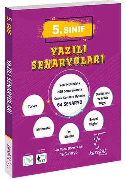 Karekök 5. Sınıf Tüm Dersler Yazılı Senaryoları Karekök Yayınları
