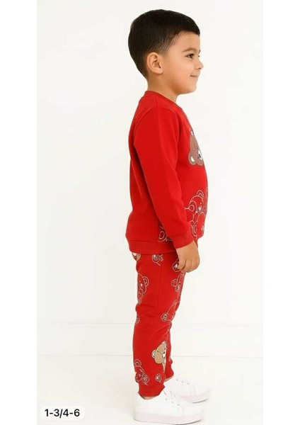 Kırmızı Ayıcık 4-5-6 Yaş Çocuk Alt Üst Takım Pijama Takım fiyatları