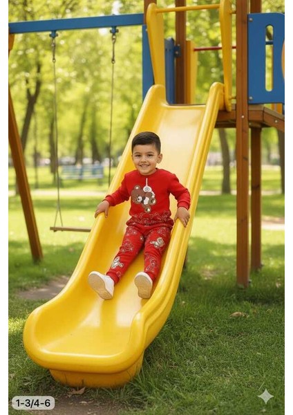 Kırmızı Ayıcık 4-5-6 Yaş Çocuk Alt Üst Takım Pijama Takım fırsatları