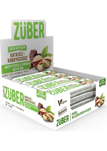 Züber Antep Fıstıklı, Kakaolu Meyveli Bar (12 x 40GR)
