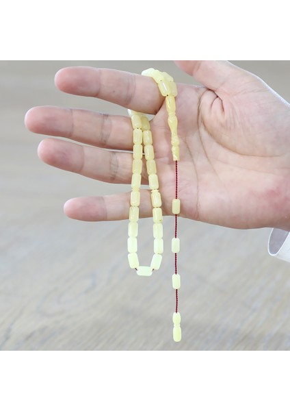 Damla Kehribar Tesbih - Sistemli Tasarım - Açık Sarı Renk - Kapsül Kesim modelleri