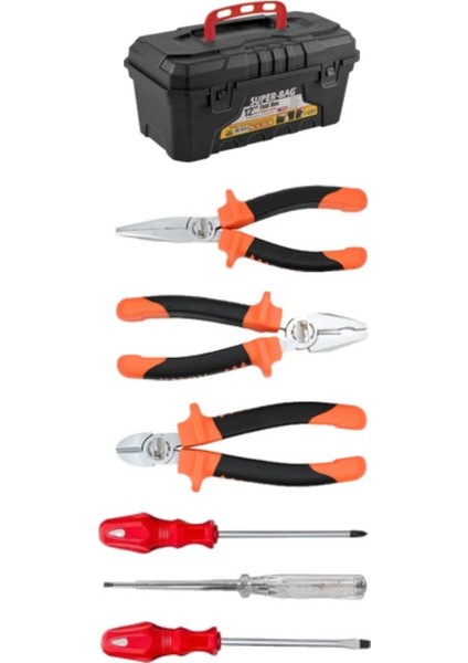 7 Parça Ev Tipi El Aletleri Seti – Takım Çantalı Pratik Tamir Seti