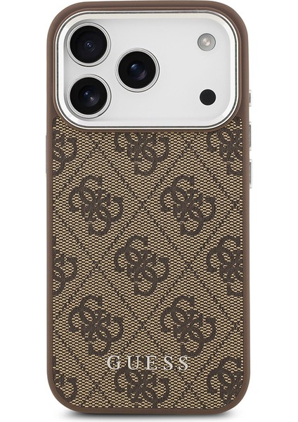 iPhone 17 Pro Max Uyumlu Kılıf Guess Lisanslı M-Safe Özellikli 4g Klasik Yazı Logolu Kapak Kahvereng modelleri