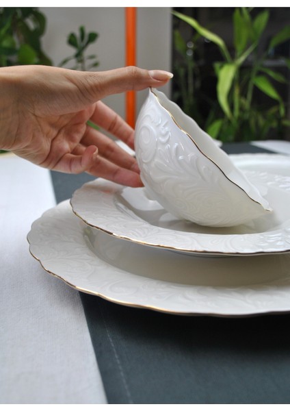 26 Parça 6 Kişilik Porselen Yaldızlı Yemek Takımı Rosen Pera fiyatları