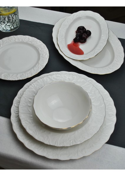 26 Parça 6 Kişilik Porselen Yaldızlı Yemek Takımı Rosen Pera modelleri