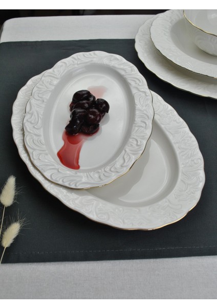 26 Parça 6 Kişilik Porselen Yaldızlı Yemek Takımı Rosen Pera fırsatları