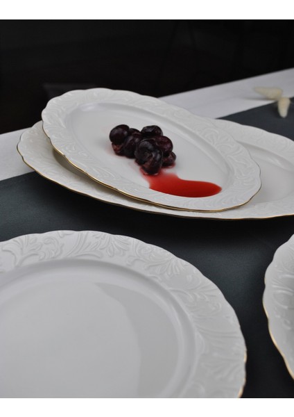 26 Parça 6 Kişilik Porselen Yaldızlı Yemek Takımı Rosen Pera indirimleri