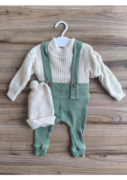 Laura Baby Erkek Bebek/çocuk Şapkalı 3 Lü Tulum Set
