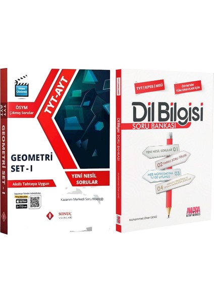 Tyt Ayt Geometri Set 1 ve Akm Dil Bilgisi Soru Bankası Seti 2 Kitap