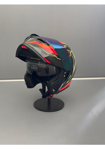 WS-202 Güneş Gözlüklü Çene Açılır Kask Renkli Vizörlü G1