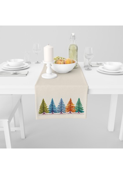 Dijital Baskılı Runner - Yılbaşı / Christmas Desenli - 140X40 cm fiyatları