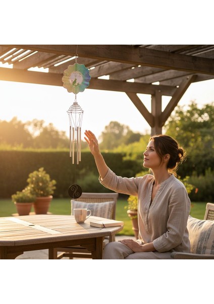 Feng Shui Kedi Temalı Rüzgar Çanı Dış Mekan Bahçe Balkon Süsü Yeni Ev & Arkadaş Hediyesi 60 Cm. fiyatları