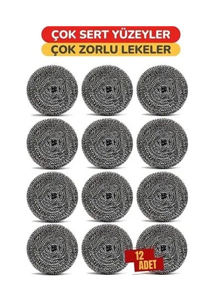 Çelik Bulaşık Ovalama Teli 12 Adet