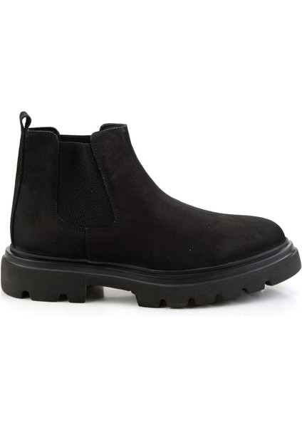 Siyah Hakiki Deri Erkek Bot & Bootie E02811242701