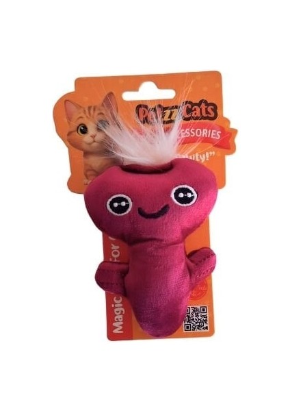 Petzzcats Axe Matatabi ve Çıngırak Sesli Peluş Kedi Oyuncağı Bordo 13X7 cm