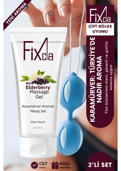 Karamürver Aromalı Su Bazlı Kayganlaştırıcı Jel 100 ml + Mavi Kegel Egzersiz Topu 2’li Set