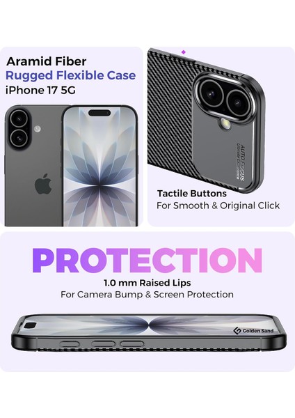 Apple iPhone 17 Uyumlu Kılıf Karbon Tasarım Kamera Korumalı Silikon Telefon Kılıfı Kapak