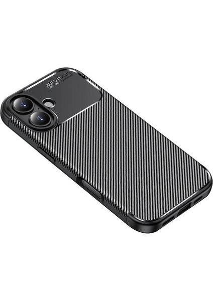 Apple iPhone 17 Uyumlu Kılıf Karbon Tasarım Kamera Korumalı Silikon Telefon Kılıfı Kapak