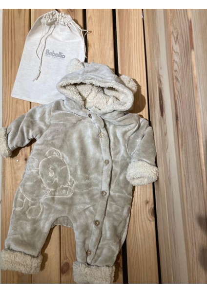 Kadife Ekstra Kalın Wellsoft Unisex Tulum Bej