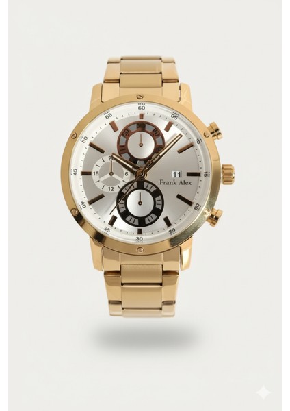 Kadın Kol Saati Altın Renk, Gümüş Kadran - Şık Metal Kordon, 2 Yıl Garantili