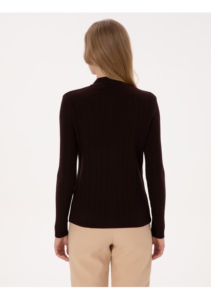 Kadın Kahverengi Slim Fit Triko Hırka 50316338-VR029 indirimleri