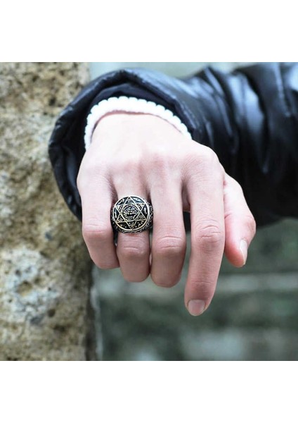Hk Gümüş Erkek Yüzük Süleyman Peygamber Mührü |Gümüş Takı Hediyelik Ürünler fiyatları