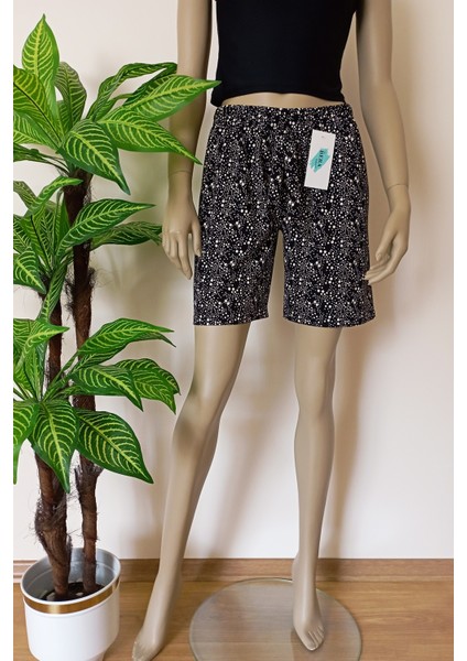 Kadın Yumuşacık Baskılı Rahat Kalıp Penye Şort modelleri