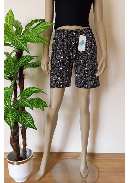 Kadın Yumuşacık Baskılı Rahat Kalıp Penye Şort fırsatları