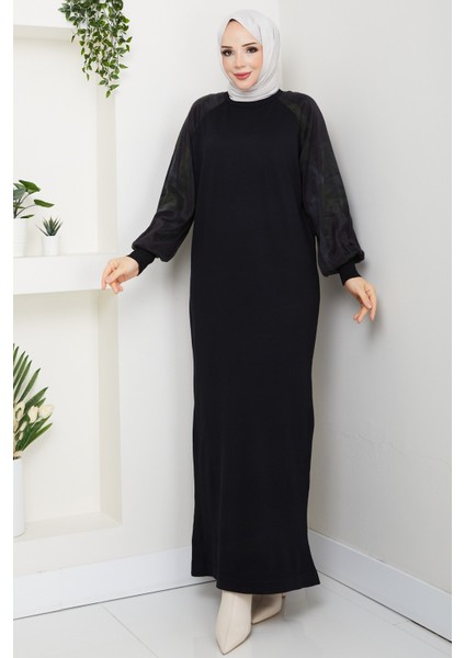 Kadın Kolu Ipek Kupra Merserize Triko Elbise -PMK484