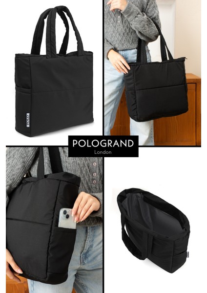 Orijinal Geniş Hacimli Su Geçirmez Puf Şişme Shopper Okul Spor Iş Için Büyük Boy Omuz ve Kol Çantası fiyatları