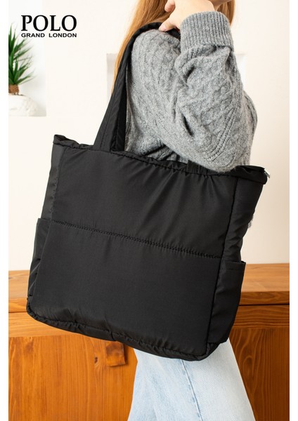 Orijinal Geniş Hacimli Su Geçirmez Puf Şişme Shopper Okul Spor Iş Için Büyük Boy Omuz ve Kol Çantası modelleri