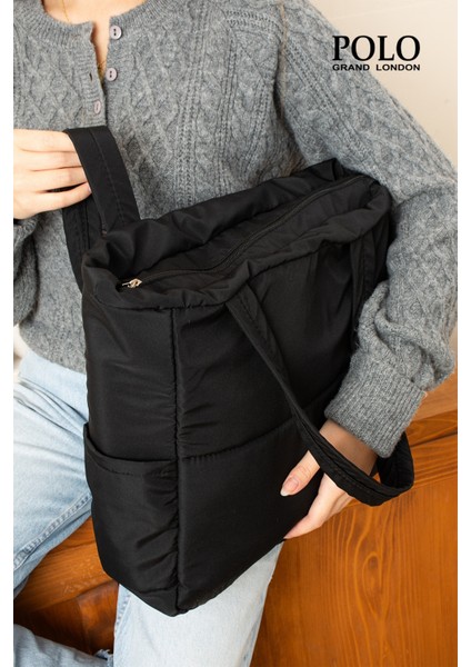 Orijinal Geniş Hacimli Su Geçirmez Puf Şişme Shopper Okul Spor Iş Için Büyük Boy Omuz ve Kol Çantası indirimleri