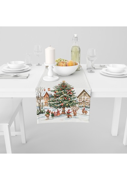 Dijital Baskılı Runner - Yılbaşı / Christmas Desenli - 140X40 cm fiyatları