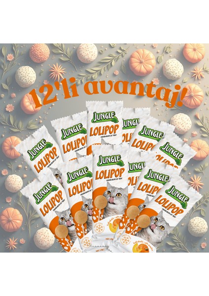 Kedi Lolipop Balkabaklı 1,5 G *12'li Avantaj Paketi