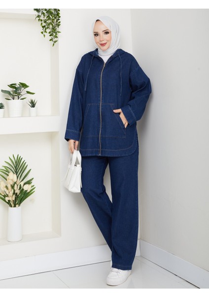 Kadın Pantolonlu Ikili Salaş Kot Takım -PMK488 fiyatları