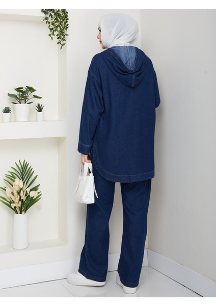 Kadın Pantolonlu Ikili Salaş Kot Takım -PMK488 modelleri