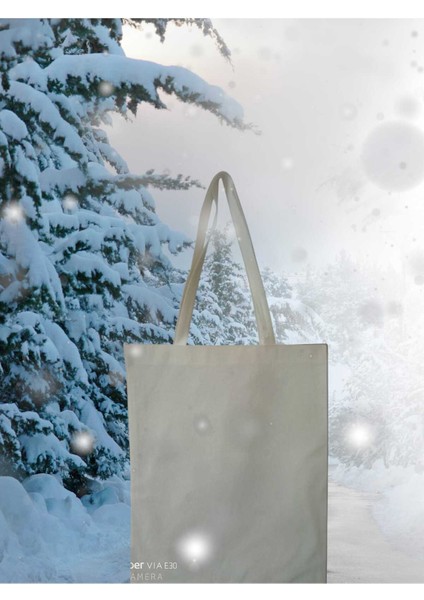 46 Tel Pamuklu Kanvas Bez Torba - 30X45 Cm, Uzun Saplı, Ekolojik Alışveriş Torbası