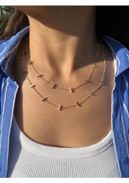 Çubuk Desen Dolama Zincir Kolye