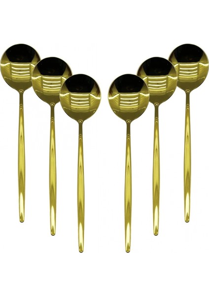 6 Pcs Gold Yemek Kaşık Seti (K95)
