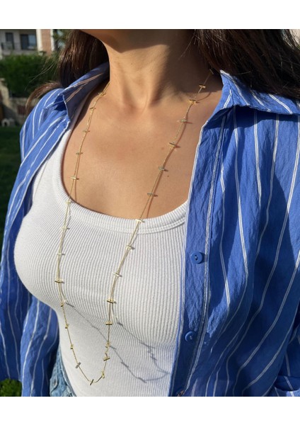 Çubuk Desen Dolama Zincir Kolye modelleri