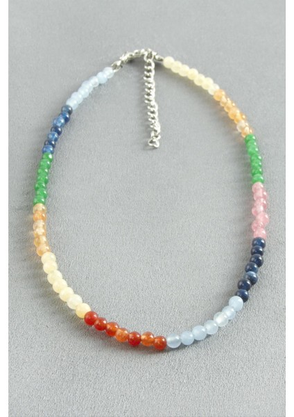 4 mm Karışık Doğaltaşlı Kolye