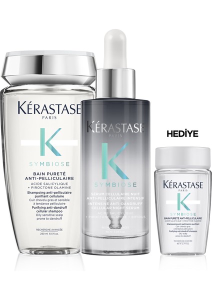 Symbiose Yağlı Saç Derisi Için Hücresel Kepek Karşıtı Saç Bakım Seti